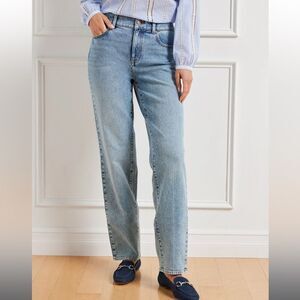 TALBOTS HIGH WAIST RELAXED JEANS - LISBON WASH size 12P 12 petite straight leg